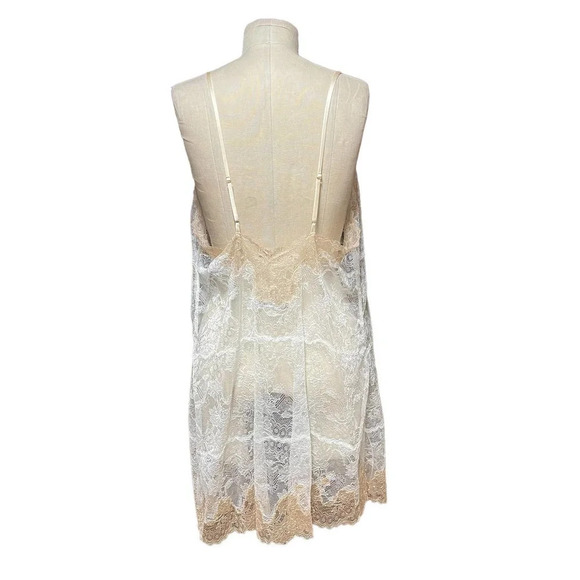 Josie Natori Chantilly Bordered Lace Chemise Lingerie White Size XL - Picture 10 of 12